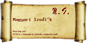 Magyari Izsák névjegykártya